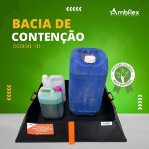 BACIA DE CONTENÇÃO EM PEAD 1,5MM PARA 1 ESTRADO - DIMENSÕES L0,60M X C0,70M X A0,15M | CAP CONTENÇÃO 38L - 101