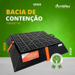 BACIA DE CONTENÇÃO EM PEAD 1,5MM COM 1 ESTRADO - DIMENSÕES C0,60M X L0,70M X A0,15M | CAP CONTENÇÃO 38L - 102