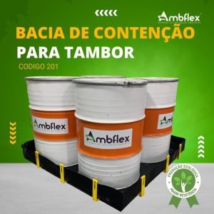 BACIA DE CONTENÇÃO PARA 4 TAMBORES L1,25M X C1,25M X A0,15M | CAP CONTENÇÃO 234L – 201