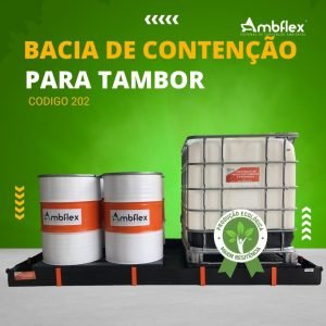 BACIA DE CONTENÇÃO PARA 8 TAMBORES L1,25M X C2,50M X A0,15M | CAP CONTENÇÃO 469L - 202