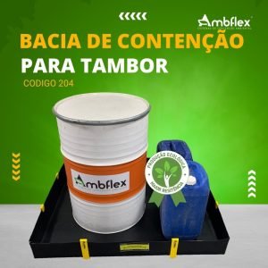 BACIA DE CONTENÇÃO PARA TAMBOR EM PEAD 1,5MM – L1,00M X C1,20M X A0,15M - CAP CONTENÇÃO 180L - 204