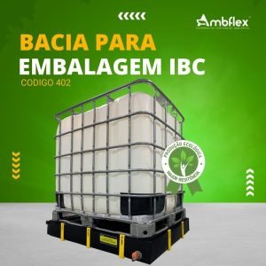 BACIA DE CONTENÇÃO EM PEAD 1,5MM PARA 1 IBC 1000L - DIMENSÕES L1,05M X C1,25M X A0,15M + PALLET EM PEAD L1,00M X C1,20M | CAP CONTENÇÃO 197L - 402