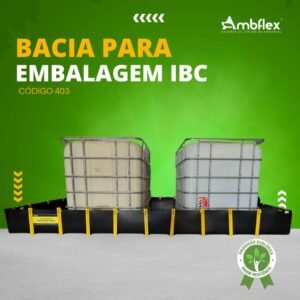 BACIA DE CONTENÇÃO EM PEAD 1,5MM PARA 2 IBC´S – DIMENSÕES L1,40M X C2,70M X A0,30M | CAP CONTENÇÃO 1134L – 403