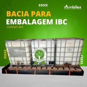 BACIA DE CONTENÇÃO EM PEAD 1,5MM PARA 3 IBC´S – DIMENSÕES L1,40M X C3,40M X A0,30M | CAP CONTENÇÃO 1428L – 404