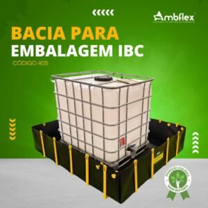 BACIA DE CONTENÇÃO EM PEAD 1,5MM PARA 1 IBC – DIMENSÕES L1,60M X C1,80M X A0,40M | CAP CONTENÇÃO 1152L – 405