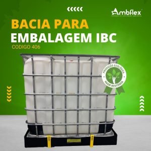 BACIA DE CONTENÇÃO EM PEAD 1,5MM PARA 1 IBC 1000L (MOVIMENTAÇÃO) – DIMENSÕES L1,05M X C1,25M X A0,15M | CAP CONTENÇÃO 197L – 406